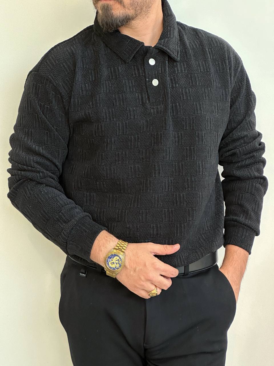 بلوز مخمل دو دکمه